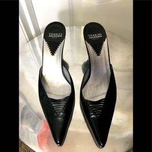 💋 Charles Jourdan 8 Black Paris slides Shoes